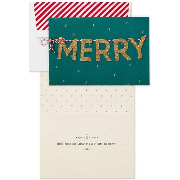 HMK Christmas Boxed Cards - Signature Merry On Cord - Picture 3 of 4